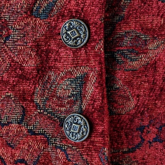 Vintage 90's Tapestry Coat Chicos Boho Indie Size 2 - Picture 9 of 13